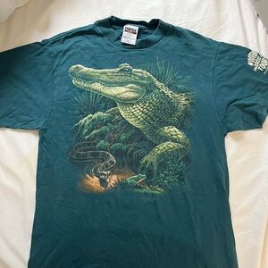 Tultex Men's Green and Blue T-shirt